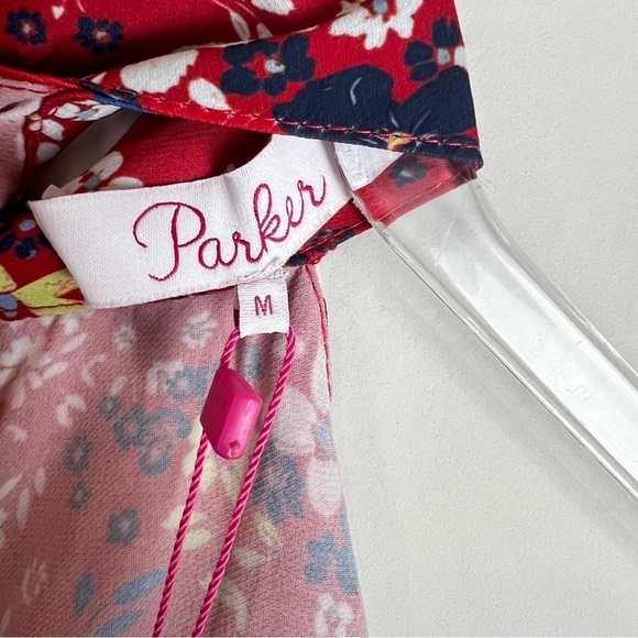 NEW Parker Red Floral Dress size M - Picture 7 of 8